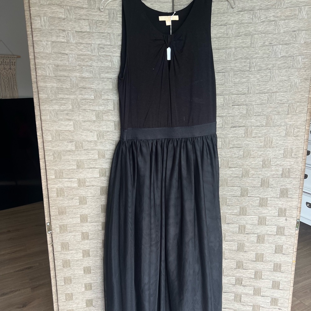Black Tiered Ruffled Midi Sundress
